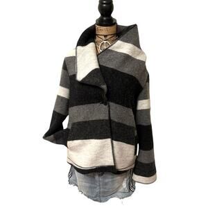 CHICO's women's Striped boiled wool jacket  - size 1 / Medium